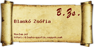 Blaskó Zsófia névjegykártya