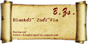 Blaskó Zsófia névjegykártya