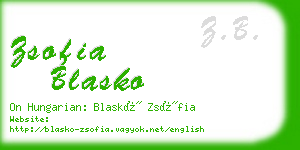 zsofia blasko business card